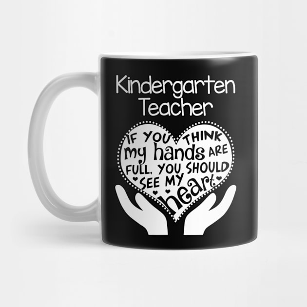 Kindergarten Teacher T Shirt Heart Hands School Team Gift by gogusajgm